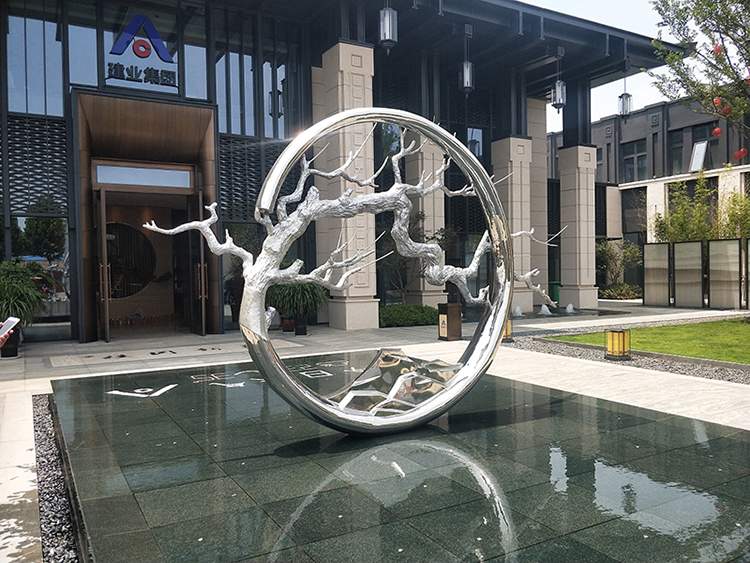 玻璃鋼電鍍水景樹干造型雕塑