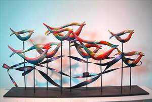 魚泛漣漪玻璃鋼雕塑造型