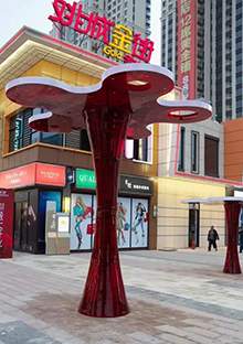 城市景觀樹雕塑商業街雕塑現代造型玻璃鋼坐凳玻璃鋼造型
