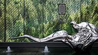 不銹鋼水景鏡面水滴大型景觀雕塑